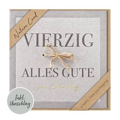 Kaart nummer 40 Nature Card Handmade - viertig 15,5 x 15,5 cm