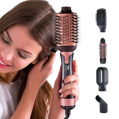 Avilia Spazzola con Cavo Rotante 5-in-1 Multifunzione per Capelli: Arricciacapelli, Piastra, Volumizzante e Asciugacapelli Professionale, 1200W - Ideale per Cura dei Capelli e Idee Regalo Donna