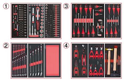 KS Tools 714.0241 Material-241 Tool 4 Drawers for Workshop Trolley