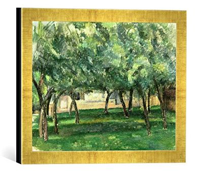 Ingelijste foto van Paul Cézanne "Le clos normand", kunstdruk in hoogwaardige handgemaakte fotolijst, 40x30 cm, goud raya