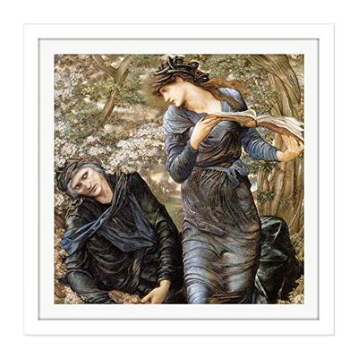 Artery8 Jones Beguiling Merlin Lady Lake Arthur Painting Square Wooden Framed Wall Art Print Picture 16X16 Inch