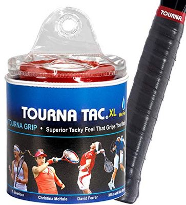 Unique Overgrip Tourna TAC 30er - Cabo de raquete de ténis, cor preta, tamanho padrão