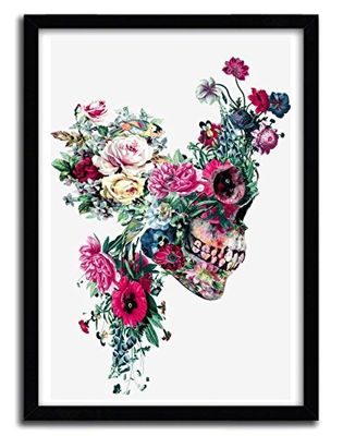 K.Olin Tribu Poster Skull VII van Riza Peker, papier, wit, 30 x 40 x 0,1 cm