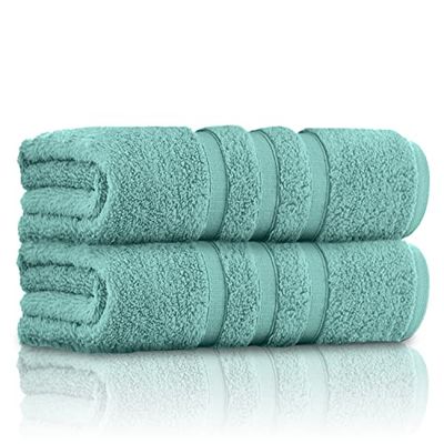 GC GAVENO CAVAILIA 100% Ringspun Cotton, Luxury 550 GSM Zero Twist Sheets, Egyptian, Duck Egg, 70x120 Bath Towel