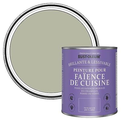 Rust-Oleum Peinture Brune Résistante à l'eau pour Faïence de Cuisine, Finition Brillante - Grège 750ml