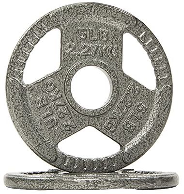 Powergainz Olympische 2-inch gietijzeren plaat halterplaat voor krachttraining, gewichtheffen en crossfit, grijs
