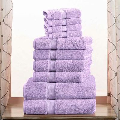 Superior, Lot de 10 Serviettes en Coton Violet
