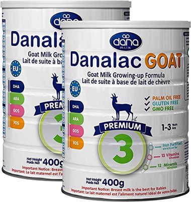 Danalac Étape 3 Lait de Chèvre Formule de Croissance en Poudre pour 1-3 Années Bébés 400 g 1 Unité