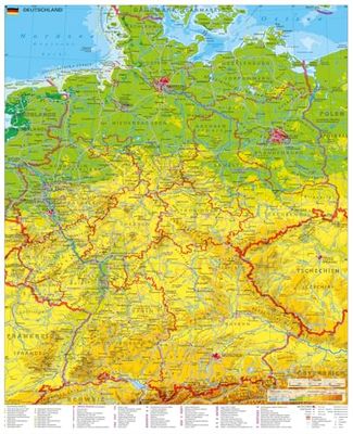 Deutschland physisch 1 : 750 000: Wandkarte / Poster