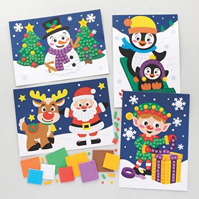 Baker Ross FC176 Kits de Adornos Navideños - Paquete de 6, Adornos de árboles festivos para Niños, Adornos Colgantes para Árboles de Navidad