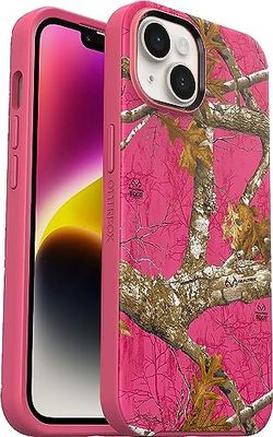 OtterBox Symmetry Series+ Graphics Antimicrobial Case med MagSafe för iPhone 14 och iPhone 13 - Realtree Flamingo Rosa (Camo)