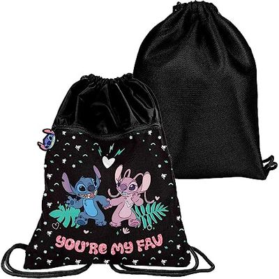 PASO Stich, Sac de Sport à Cordon Unisex Kids, Multicolore, L