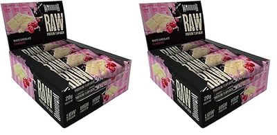 Warrior Raw Protein Flapjacks – 12 Bars x 75g Each – Packed with 20g of Protein – Low Sugar, High in Fibre (White Chocolate Cranberry) (Pack of 2)