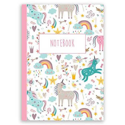 Notebook by Paper Themes Crafted From 60 Pages of the Highest Quality Buckingham A4 Paper, Perfect Bound - Unicorn Bliss