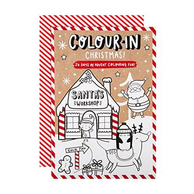 Hallmark Christmas Card for Kids - Fun Crayola Colour In Advent Calendar Design, 25562546, Multicoloured