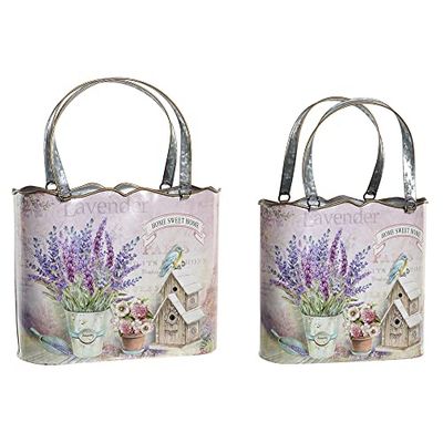 Macetero DKD Home Decor Metal Lila (2 pcs)