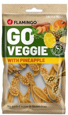 Flamingo Veggie Cepillo DE Dientes con PIÑA 7,5CM 15PZS 120G