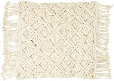 Mood collection Cojín estándar Estampado de macramé, 45 x 45 cm, Poliéster, Crudo, Talla única