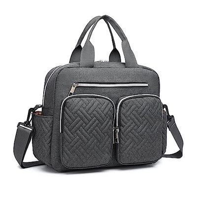 Kono Baby Changing Bag Nappy Changing Bags Multifunctional Baby Diaper Bag, Maternity Messenger for hospital with Insulated Pockets (Dark Grey)