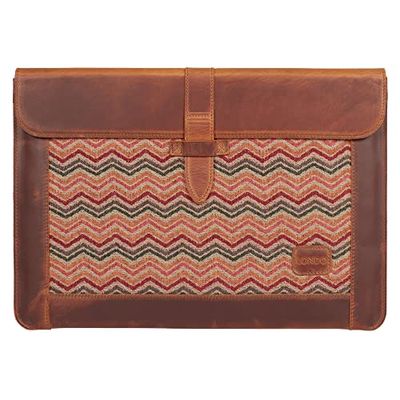 Londo OTTO465 Top Grain Leather Macbook Bag - Laptop Sleeve for MacBook Pro and MacBook Air - 13.3 Inch - 13 Inch - iPad Pro 12.9 Inches - Compatible with M1 and 2020 Model (Camel, 16-inches)