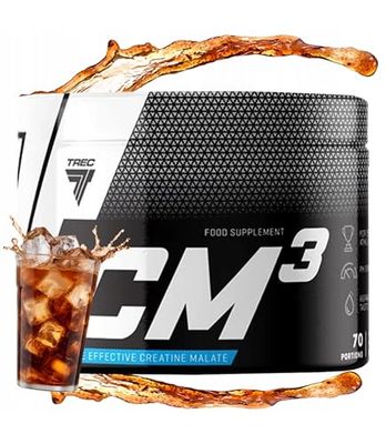 Trec Nutrition CM3 Powder Package 250g Creatine Malate TriCreatine | Muscle Strength and Building | Creatine Stack (White Cola)