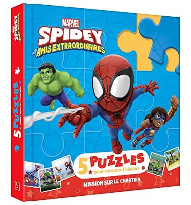 SPIDEY ET SES AMIS EXTRAORDINAIRES - Mon Petit Livre Puzzle - 5 puzzles 9 pièces - MARVEL: Mission au Chantier