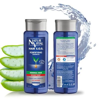 NaturVital - Champô antiqueda, sem para-cabeços, corantes ou silicone, champô natural para cabelos normais, estimula o crescimento do cabelo, para homens e mulheres, 300 ml