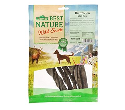 Dehner Best Nature Chien Snack, Haut röllchen du cerf, 100 g