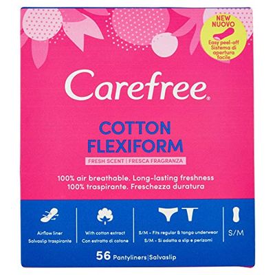 Carefree Flexiform Pantyliners Aroma fresco, branco, conjunto de 58