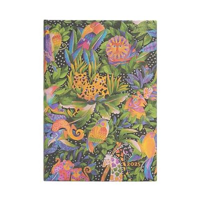 Jungle Song (Whimsical Creations) Midi 12-Month Verso Hardback Dayplanner 2025 (Elastic Band Closure)