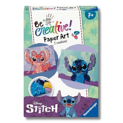 Ravensburger - Be Creative Paper Art Disney Stitch | Giochi Creativi Bambina 7 Anni O Più | Lavoretti Creativi Per Bambini Di Stitch | Giochi Bambina 7 Anni Femmina