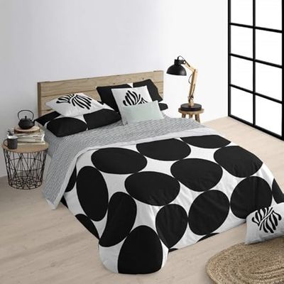 BELUM | Funda nórdica para Cama de 140x200 cm. | Tejido: 100% algodón orgánico 175 Hilos. Certificado Oeko-Tex | Modelo: Portmore Black