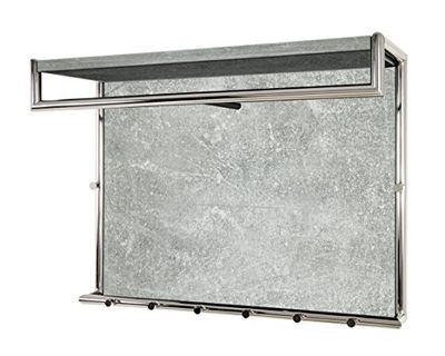 HAKU Möbel garderobe murale optique béton, chromé, MDF, métal - Dim.: L 80 cm x H 60 cm x P 30 cm, Style: Modern