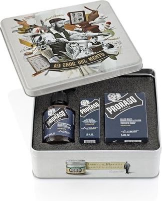 Proraso Azur Lime Beard Care Kit for Men (Trio Pack), Luxurious Beard Care Gift Set with Beard Wash, Beard Oil and Beard Balm, Made in Italy