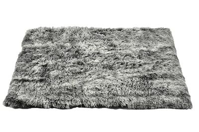 Bobby Poilu Tapis de lit pour Chien et Chat Extra Doux en Peluche, Lavable en Machine, Noir/Blanc, 100 x 70 x 5 cm