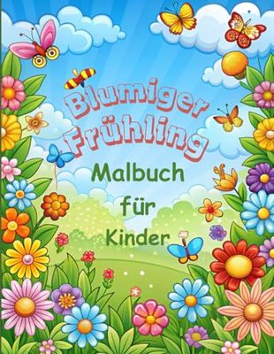 Blumiger frühling Malbuch für Kinder