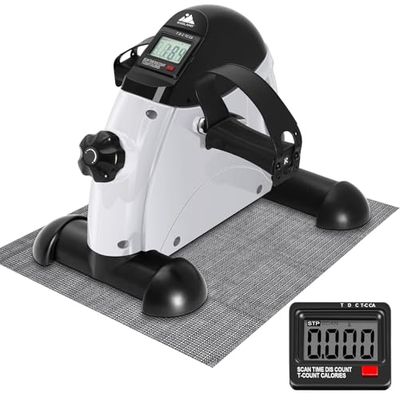 EVOLAND Pedales Estaticos Máquinas con Pantalla LCD y Resistencia Ajustable Mini Bicicleta de Brazos y Piernas Entrenamiento Puede ser Portátil para Hacer Ejercicio en Casa