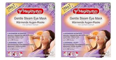 MegRhythm Verwarmende oogmaskers, voordeelverpakking, 2 x 5 maskers, ontspanning voor de ogen, oorspronkelijk uit Japan afkomstige feel-good methode, 1 stuk (1 stuk)