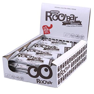 Roo'bar Barres Protéinées Chocolat & Noisette - Bio & Vegan - 16x40g