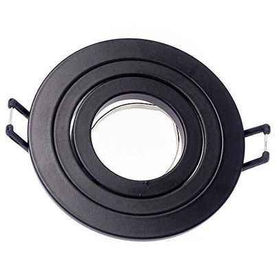Wonderlamp Classic da incasso rotondo basculante GU10, Nero, 9.3 x 2.5 cm