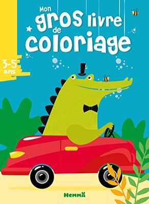 Mon gros livre de coloriage: Croco voiture
