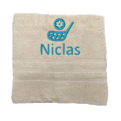 Asciugamano personalizzato con nome Nome sportivo splendidamente ricamato Asciugamano da bagno Asciugamano in cotone 100% personalizzato con nome (100 x 50 cm, Floorball)