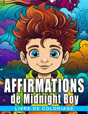 Livre de coloriage des affirmations de Midnight Boy: Pages de coloriage Men Power sur fond noir avec de