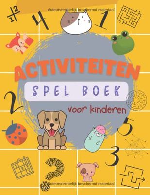 ACTIVITEITEN SPEL BOEK VOOR KINDEREN: Verbind de punten. Zoek de nummers. Kleur Doolhof. Gemakkelijke Sudoku. Perfect cadeau voor slimme kinderen, kinderen. Kleuters Jongens en Meisjes