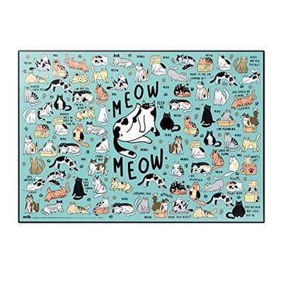 Grupo Erik Meow Meow Desk Mat | 13.5 x 19.5 inches - 34.5 x 49.5 cm Desk Pad, Desk Decor, Desk Protector Mat | Cute Stationary, Back to School Supplies, Kids Desk Accessories