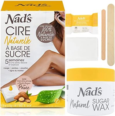 Nad's Cire Naturelle À Base De Sucre, Sugaring Cire d’épilation au Sucre, Pate de Sucre pour epilation, Cire au Sucre, kit D'épilation