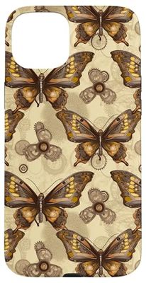 Steampunk Butterfly Design, Floral Insect Art Case for iPhone 15 Plus