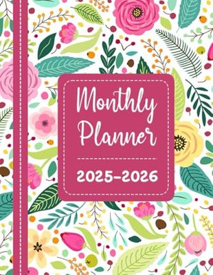 2025-2026 Monthly Planner: Two Year (January 2025 through December 2026) with Holidays and Inspirational Quotes - Floral Cover