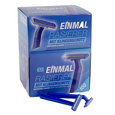 Teqler T-370650 Disposable Razors shave each hair length gently, safely and in a skin friendly manner, blue (100 per pack)