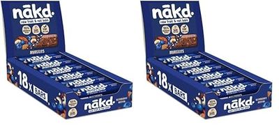 Nākd. Myrtilles | Raw Barres de Fruits et Noix | 100% D'ingrédients Naturels | Sans Sucre Ajoutés | Vegan | 18 x 35g (Lot de 2)